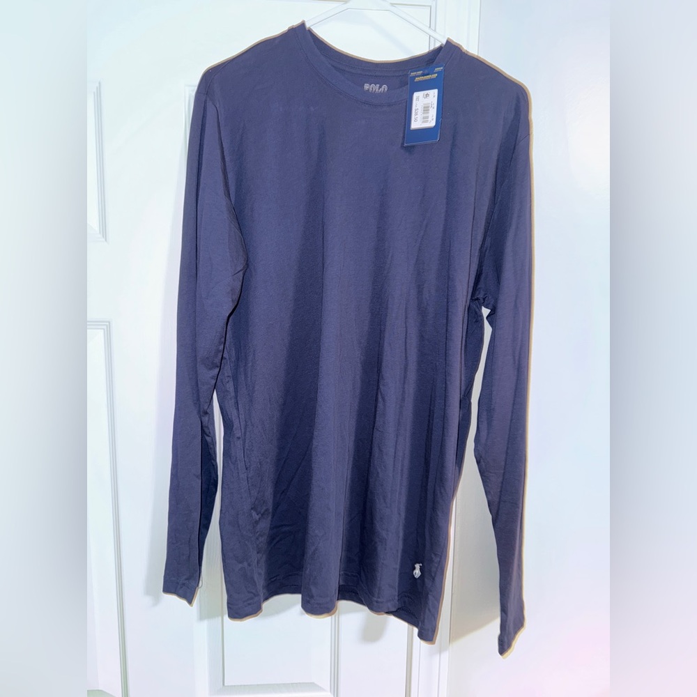 NWT - Polo Ralph Lauren Long Sleeve Tee Navy Blue - Medium